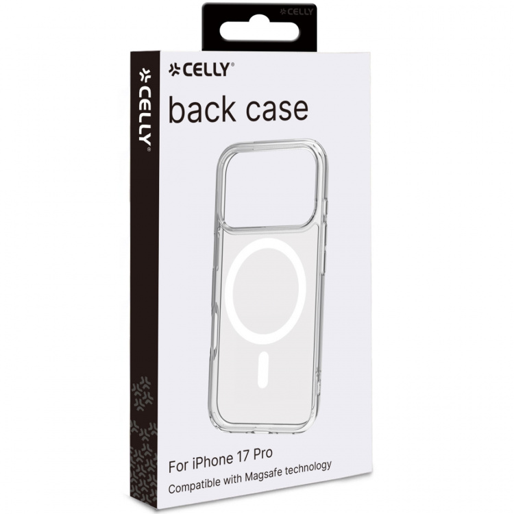 Celly Gelskinmag TPU Cover MagSafe-kompatibelt iPhone 17 Pro Transparent