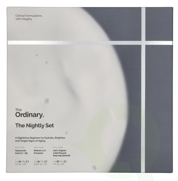 The Ordinary The Nightly Set 75 ml Emulsion 15ml/Rose Hip Seed Oil 30ml/Hyaluronic Acid 2% + B5 30ml