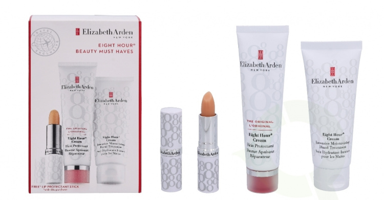 Elizabeth Arden E.Arden Eight Hour Beauty Must Haves Set 128.7 ml Hand Cream 75ml/Cream 50ml/Lip Prot. Stick 3,7gr