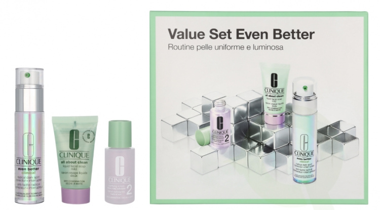 Clinique Beauty Routine Anti Stains Set 90 ml Even Better Serum 30ml/AAC Soap Mild 30ml (promo)/Clarifying Lotion 2 30ml (promo)