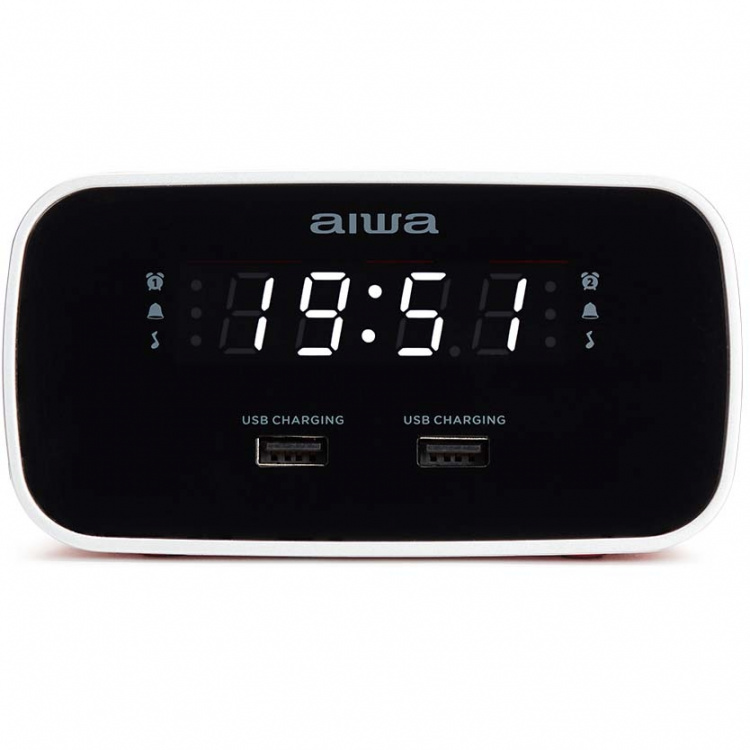 AIWA Klockradio Två alarm USB ladd-uttag Röd AIWA Klockradio Två alarm USB ladd-uttag Röd