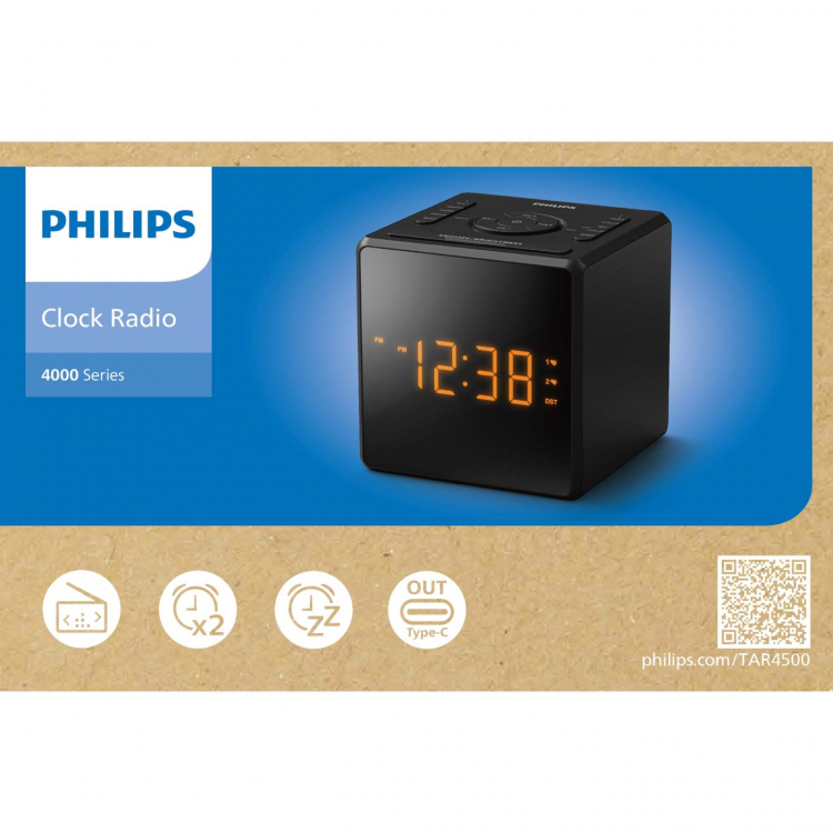 Philips Klockradio TAR4500/10 Svart Philips Klockradio TAR4500/10 Svart