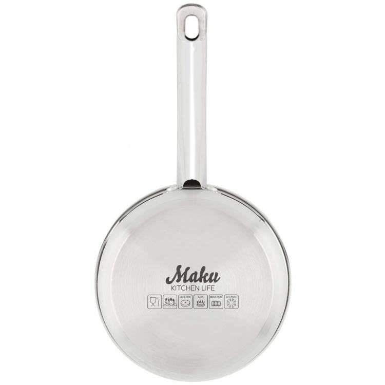 Maku Kastrull Basic i stål med glaslock 1,5 L