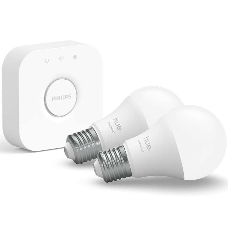 Philips Hue Essential Startkit White and Color Ambiance 2xE27 806lm + Hue Bridge Philips Hue Essential Startkit White and Color Ambiance 2xE27 806lm + Hue Bridge