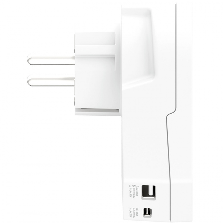 SKROSS Reseadapter Världen till Europa USB-A/USB-C 20W Jordad
