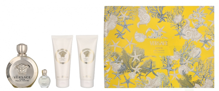 Versace Eros Pour Femme Giftset 305 ml Edp Spray 100ml/Perfumed Shower Gel 100ml/Perfumed Body Lotion 100ml/Edp 5 ml