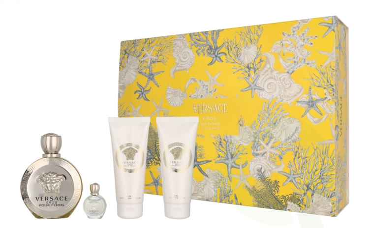 Versace Eros Pour Femme Giftset 305 ml Edp Spray 100ml/Perfumed Shower Gel 100ml/Perfumed Body Lotion 100ml/Edp 5 ml