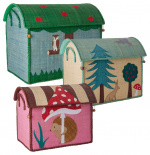 RICE Large Set of 3 Toy Baskets Happy Forest Theme