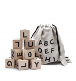 Ooh Noo Wooden alphabet blocks, black (40AB1501)