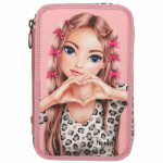 TOPModel Triple Pencil Case With Bow LEOHEART - Pink
