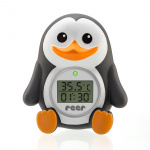 Reer Bath Thermometer Pingu - Black, White, and Orange - 17 x 4.6 x 9.7 cm