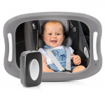 Reer BabyView Car Mirror with Light - Grey - 29 x 8 x 24 cm
