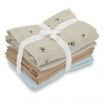 Vanilla Copenhagen Muslins 6 Pack - Honeybee, Oyster Grey, Oak, Blue - 70 x 70 cm (MUSL8123)