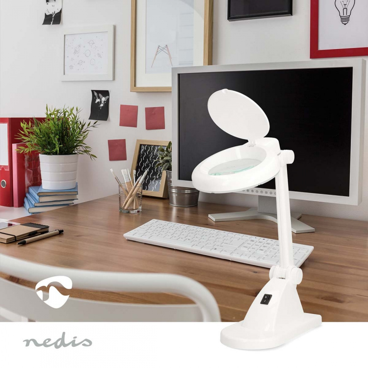 Nedis Magnifying Table Lamp | Lens strength: 3 + 12 Diopter | 6500 K | 6 W | 400 lm | White