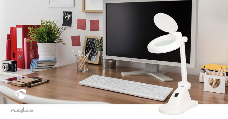 Nedis Magnifying Table Lamp | Lens strength: 3 + 12 Diopter | 6500 K | 6 W | 400 lm | White
