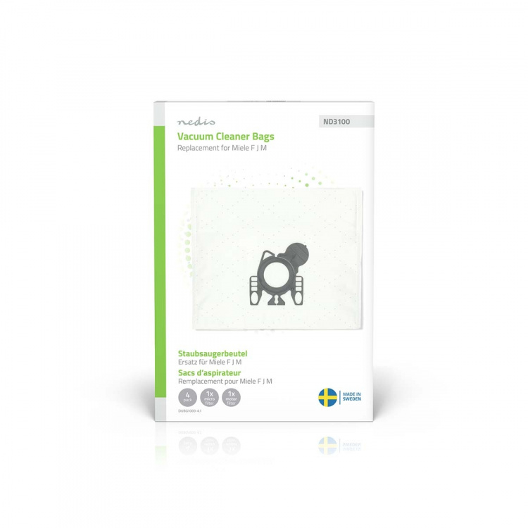 Nedis Vacuum Cleaner Bag | 4 pcs | Synthetic | Most sold for: Miele FJM | White