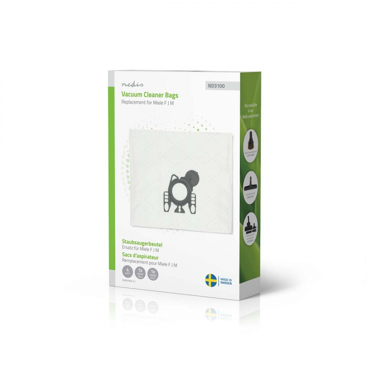 Nedis Vacuum Cleaner Bag | 4 pcs | Synthetic | Most sold for: Miele FJM | White