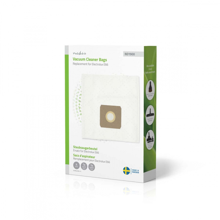 Nedis Vacuum Cleaner Bag | 4 pcs | Synthetic | Most sold for: Electrolux E66 | White