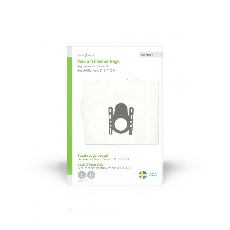 Nedis Vacuum Cleaner Bag | 4 pcs | Synthetic | Most sold for: Bosch / Siemens D - E - F - G - H | White