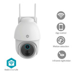 Nedis SmartLife Outdoor Camera | 3MP Full HD 1296p | Pan tilt | IP65 | Max. battery life: 3 Months | Cloud Storage (optional) / microSD (not included) | 5 V DC | With motion sensor | Night vision | White Nedis SmartLife Outdoor Camera | 3MP Full HD 1296p | Pan tilt | IP65 | Max. battery life: 3 Months | Cloud Storage (optional) / microSD (not included) | 5 V DC | With motion sensor | Night vision | White