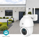 Nedis SmartLife Outdoor Camera | 3MP Full HD 1296p | Pan tilt | IP65 | Max. battery life: 3 Months | Cloud Storage (optional) / microSD (not included) | 5 V DC | With motion sensor | Night vision | White Nedis SmartLife Outdoor Camera | 3MP Full HD 1296p | Pan tilt | IP65 | Max. battery life: 3 Months | Cloud Storage (optional) / microSD (not included) | 5 V DC | With motion sensor | Night vision | White