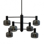 Dyberg-Larsen Arp Chandelier - Black/Smoke - 6 Domes