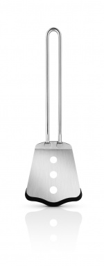 Eva Trio Spatula short with silicone - Polished steel - 25.5 cm
