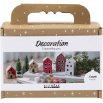 Creativ Company Mini Craft Kit Decoration - Houses - christmas colours (977825)