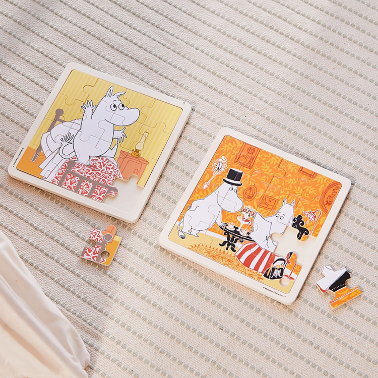 Moomin Puzzle 16 Pcs Wooden Puzzle Bedtime Jumping