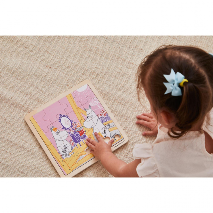 Moomin Puzzle 16 Pcs Wooden Puzzle Construction Fun