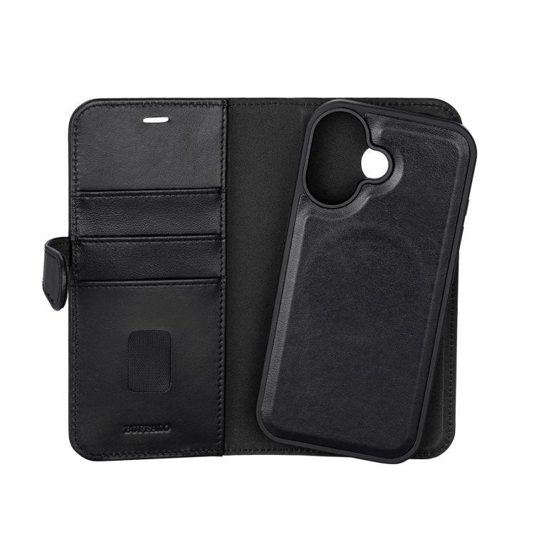 Buffalo Wallet Case 2-in-1 3 Card MagSeries Black - iPhone 17