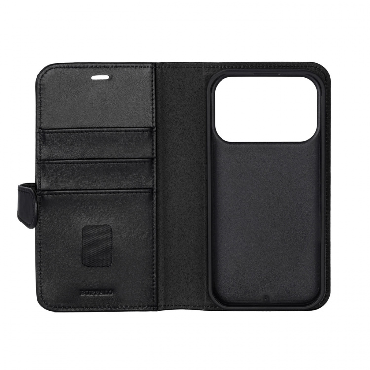 Buffalo Wallet Case 2-in-1 3 Card MagSeries Black - iPhone 17 Pro