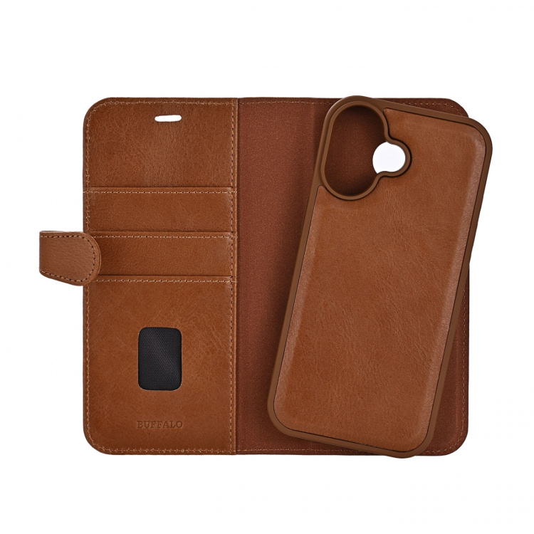 Buffalo Wallet Case 2-in-1 3 Card MagSeries Brown - iPhone 17