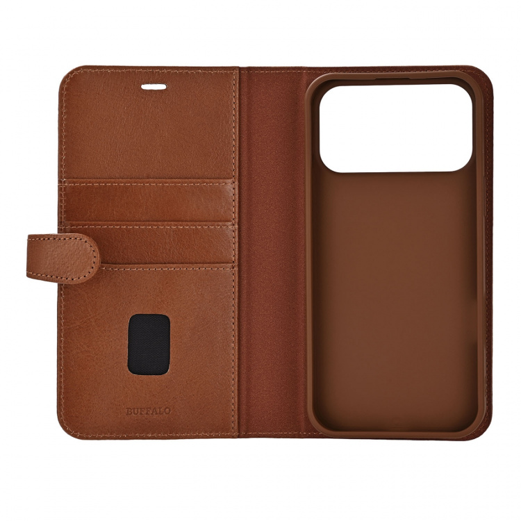 Buffalo Wallet Case 2-in-1 3 Card MagSeries Brown - iPhone 17 Pro Max