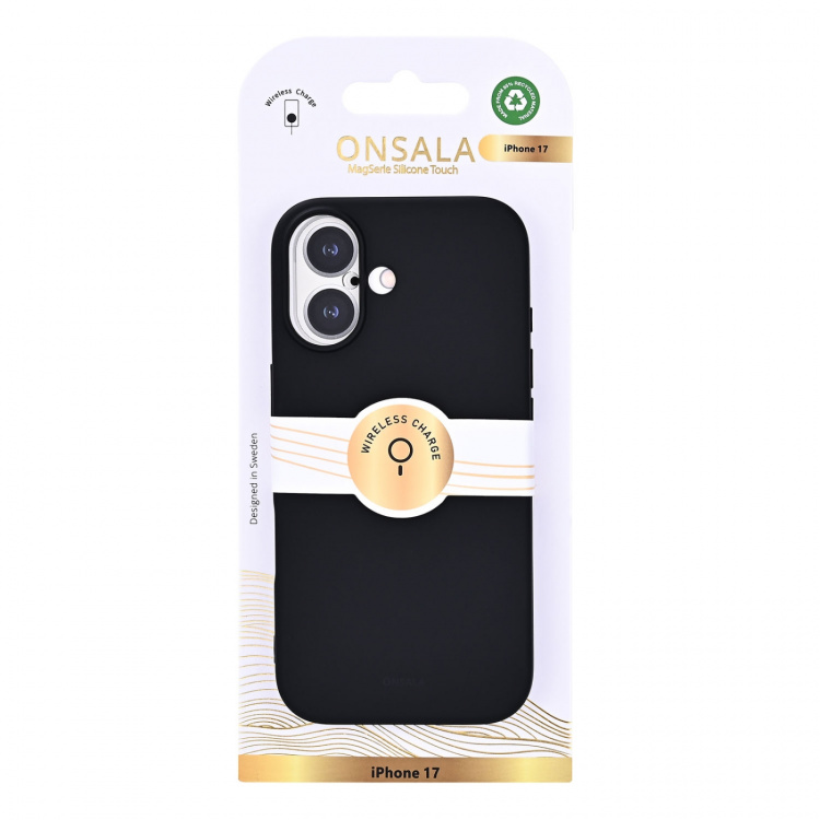 Onsala Phone Case with Silicone Feel Black - iPhone 17