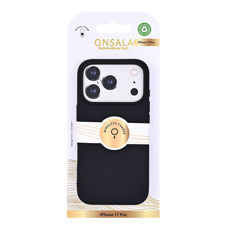Onsala Phone Case with Silicone Feel Black - iPhone 17 Pro