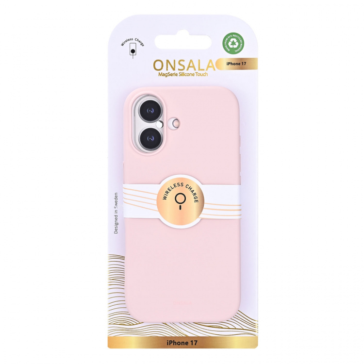 Onsala Phone Case with Silicone Feel Chalk Pink - iPhone 16