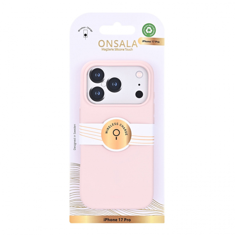 Onsala Phone Case with Silicone Feel Chalk Pink - iPhone 17 Pro