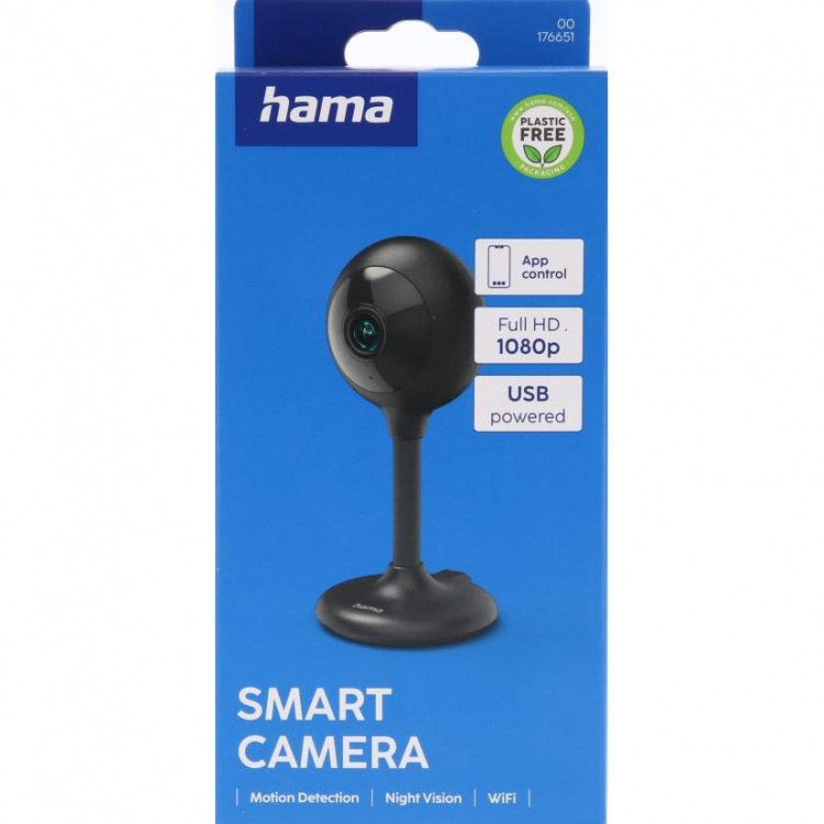 Hama Smart Surveillance Camera Indoor Nightvision Black