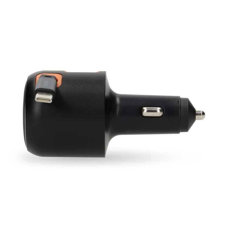 Nedis Car Charger | 2.4 / 3.0 A | Number of outputs: 3 | Port type: USB-A / USB-C™ | USB-C™ Retractable Cable | 0.70 m | Automatic Voltage Selection