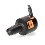 Nedis Car Charger | 2.4 / 3.0 A | Number of outputs: 3 | Port type: USB-A / USB-C™ | USB-C™ Retractable Cable | 0.70 m | Automatic Voltage Selection