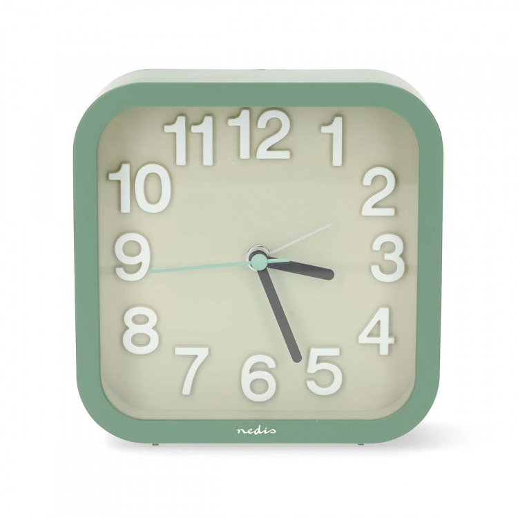 Nedis Analogue Desk Alarm Clock | Snooze function | Silent clockwork | Green