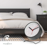 Nedis Analogue Desk Alarm Clock | Snooze function | Silent clockwork | Black