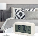 Nedis Digital Desk Alarm Clock | LCD | Backlight | Snooze function | Date display | Timer function | White
