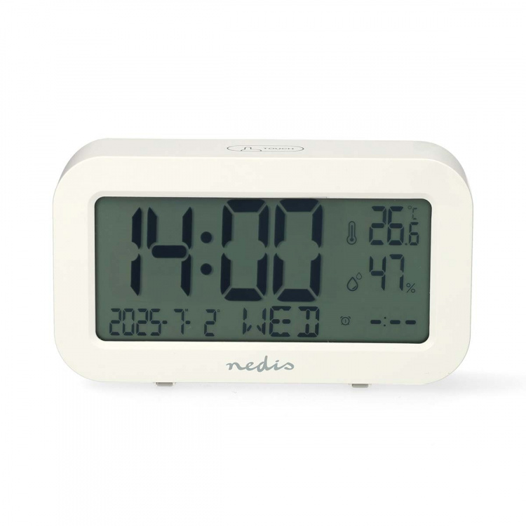 Nedis Digital Desk Alarm Clock | LCD | Backlight | Snooze function | Date display | Timer function | White