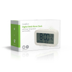 Nedis Digital Desk Alarm Clock | LCD | Backlight | Snooze function | Date display | Timer function | White