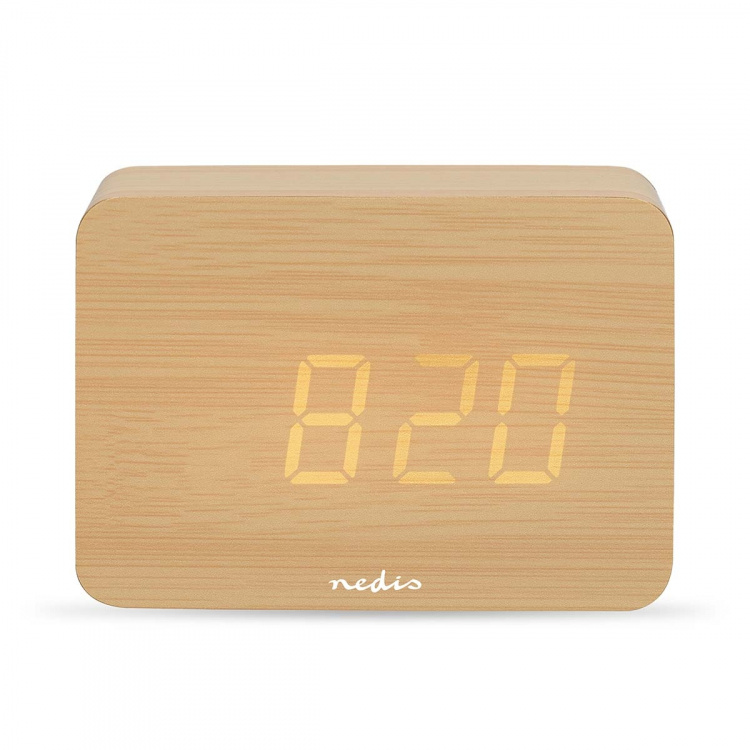 Nedis Digital Desk Alarm Clock | LED | Backlight | Snooze function | Date display | Indoor temperature | Wood