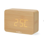 Nedis Digital Desk Alarm Clock | LED | Backlight | Snooze function | Date display | Indoor temperature | Wood