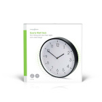 Nedis Wall Clock | Diameter: 300 mm | Plastic | Silent movement | Black