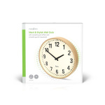 Nedis Wall Clock | Diameter: 300 mm | Wood | Silent movement | Wood
